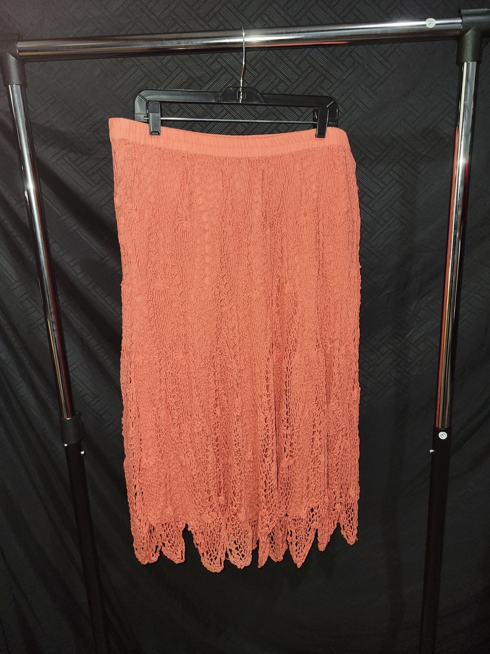 Monroe And Main XL Coral Boho Crochet  And Cotton Tier Skirt.